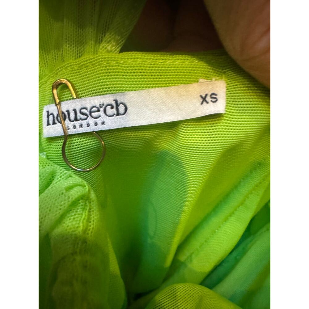 House Of CB Adrie Neon Green Mini Dress - Size XS - Picture 4 of 4